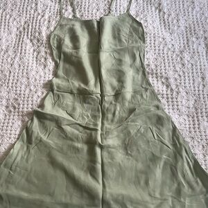 Anthropologie Pure + Good Sage Green Slip Dress MIDI